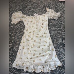 Oliviceous Melrose OC White Floral Mini Flowy Dress Women’s Small